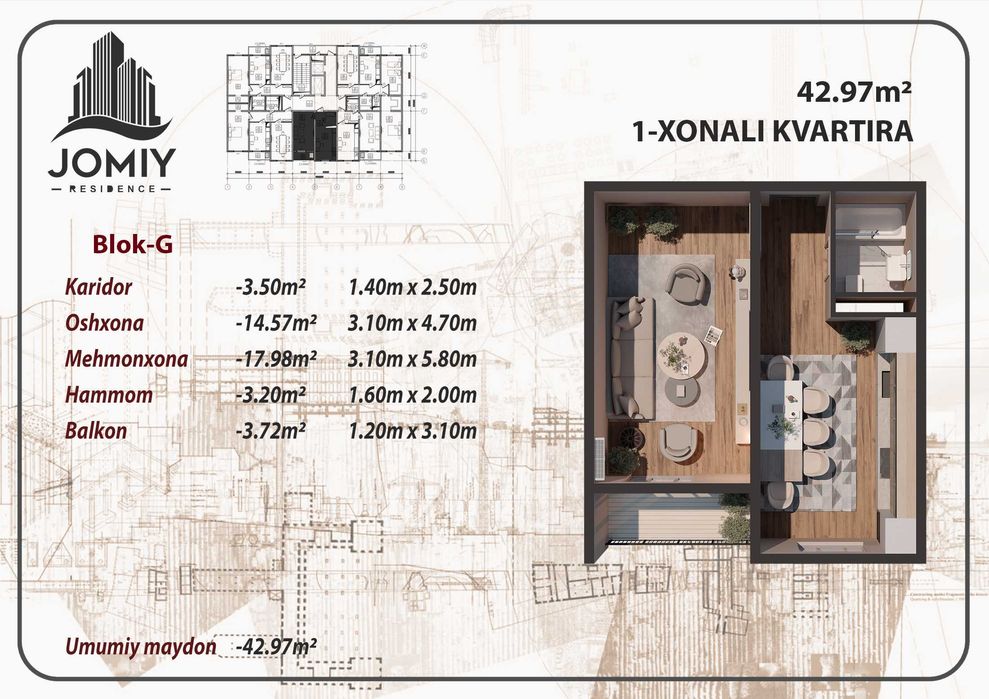 Jomiy Residencedan noturar binolar