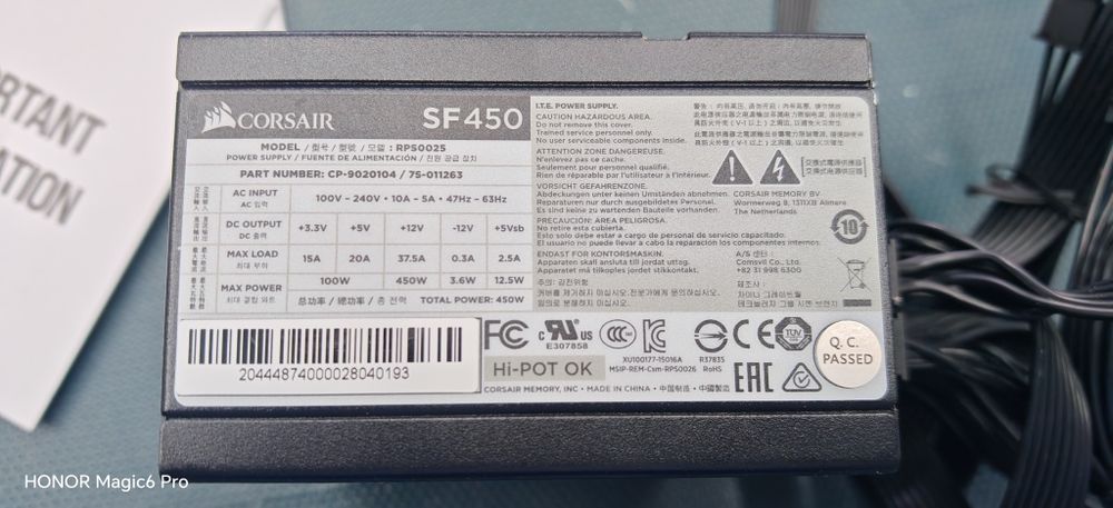 Corsair sf 450w. Sfx захранване