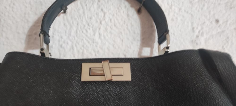 Дамска чанта, нова, голяма,  кожа,  цвят графит