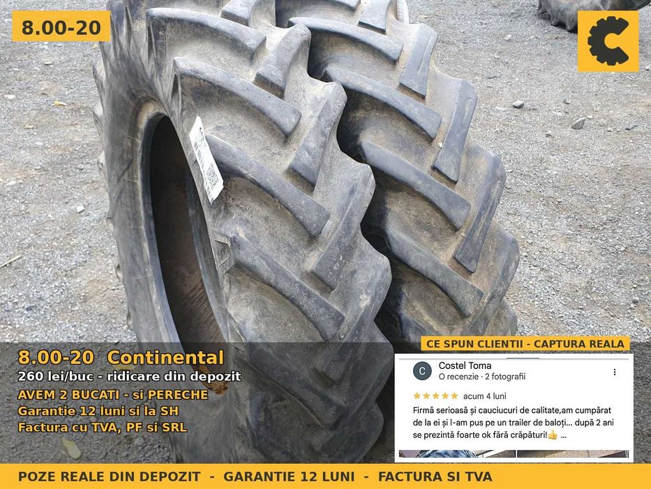 Cauciucuri Anvelope 8.00-20 8.00R20 Continental Tractor SH FACTURA TVA