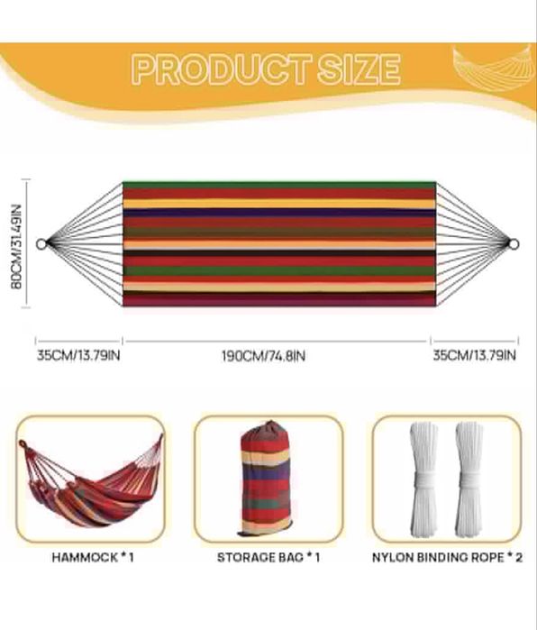 Hamac relaxare – Perfect pentru grădină sau vacanță