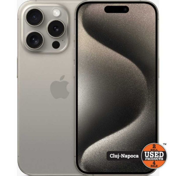 Apple iPhone 15 Pro, 128 Gb, Natural Titanium | UsedProducts.ro