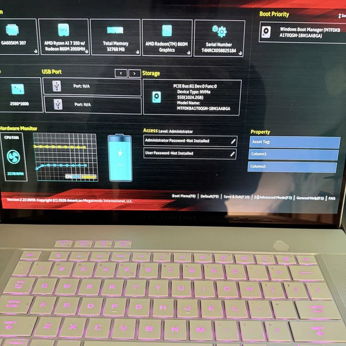 ASUS ROG Zephyrus G16/240Hz OLED 2.5K/AI 7 350/RTX 5060/32GB DDR5/1TB