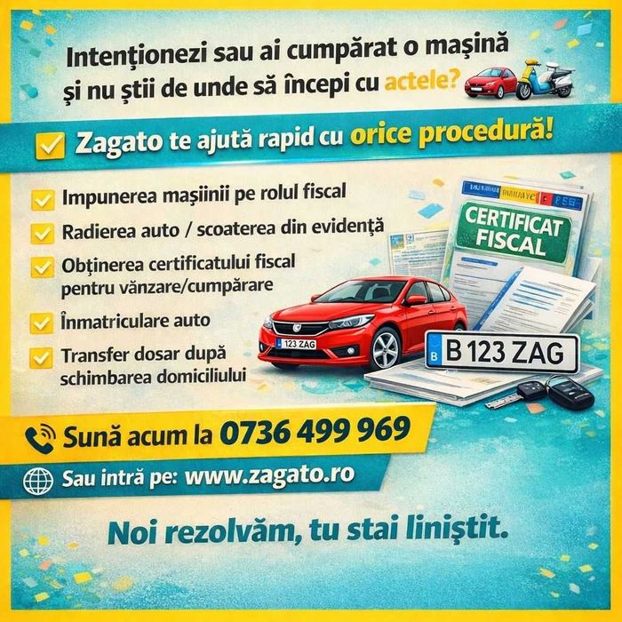 Înmatriculare auto București/ Ilfov – Ridicare & livrare gratuită
