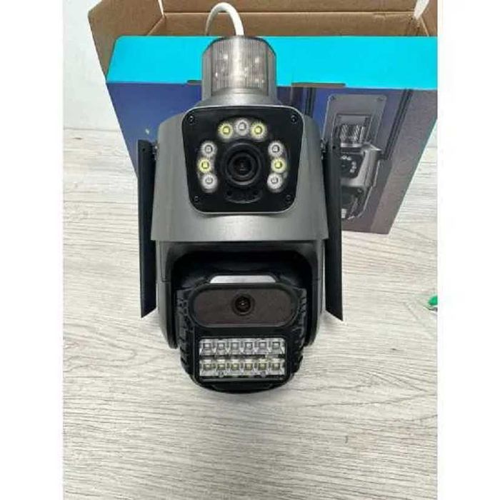 Водоустойчива Двойнa PTZ WiFi камера за Видеонаблюдение, 6MPХ, ICSEE