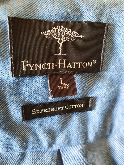 Синя мъжка риза памук на Fynch-Hatton, размер L 41/42