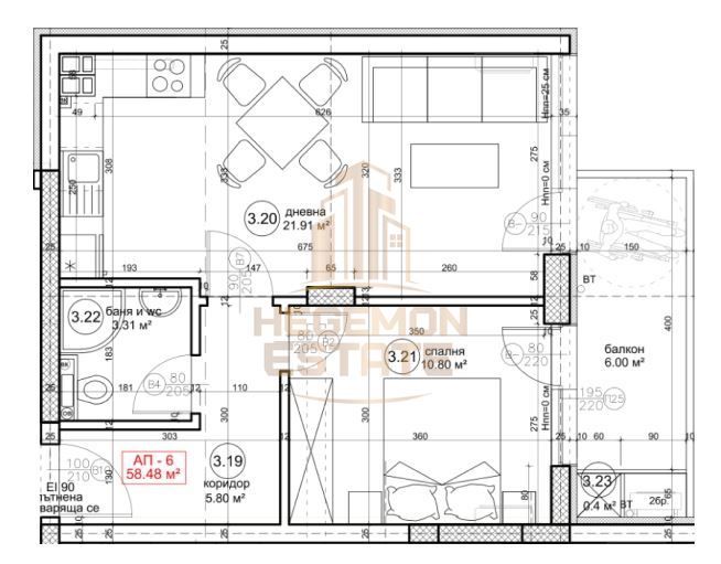 2-стаен в Варна-Възраждане 4 площ 72 цена 109000