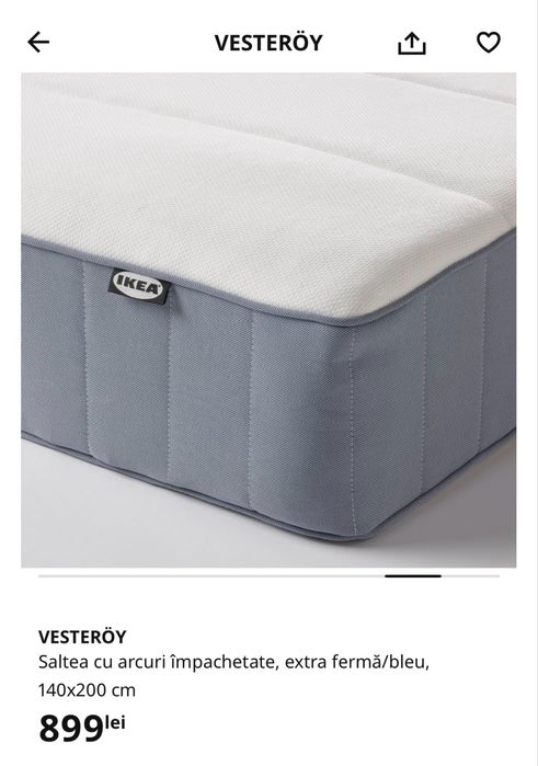 Vand saltea NOUA 140x200, Vesteroy, Ikea