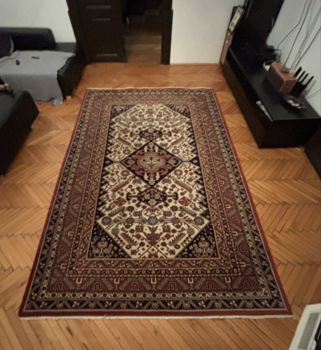 Covor persan oriental handmade 300x200 cm – lână și mătase naturală, curățat profesional