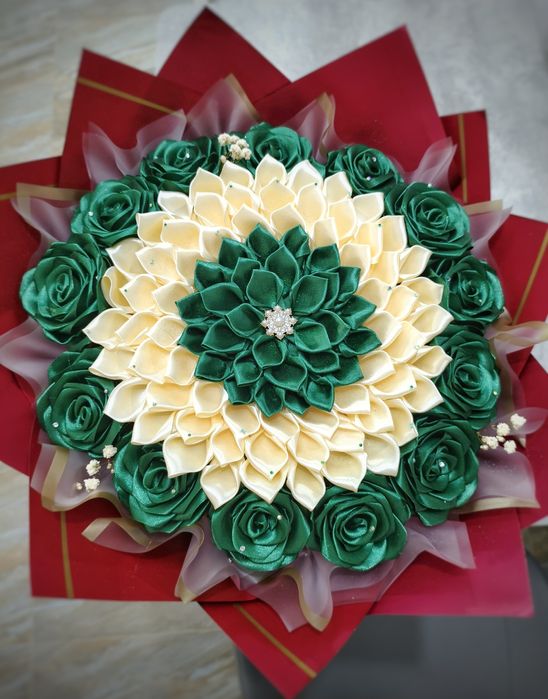 Букет из атласных лент к 8 марта