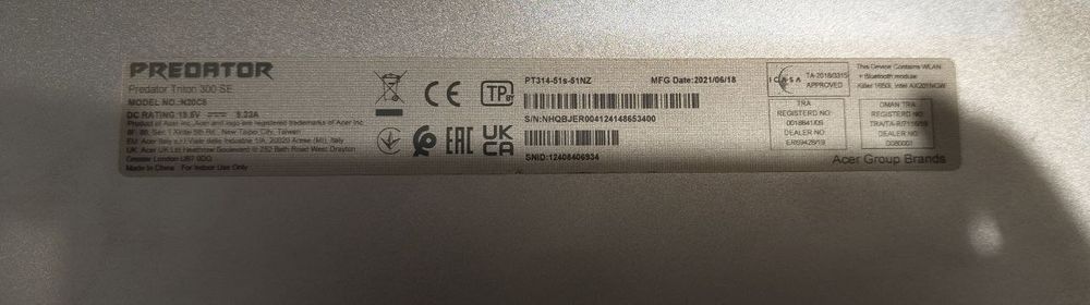 Ноутбук Acer Predator Triton 300 SE
О