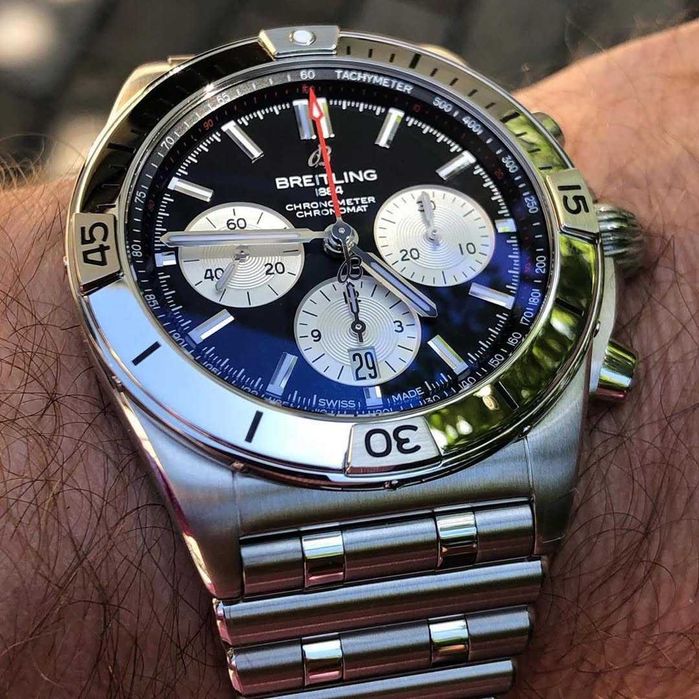Breitling Chronomat B01 сребристо/черно