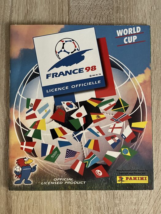 Reeditarea albumului de stickere Panini al Cupei Mondiale din 1998, Franta.