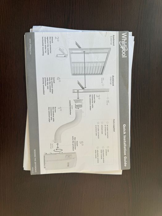Portable WHIRLPOOL AC Aparat de aer conditionat portabil Whirlpool PACW212CO, 12000 BTU, Clasa A, filtru Hepa, functie Around U, kit fereastra inclus