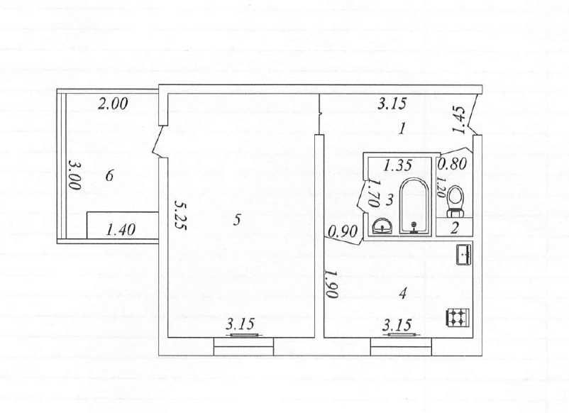 Ахмад Югнаки 1/3/5 балкон 2 на 3