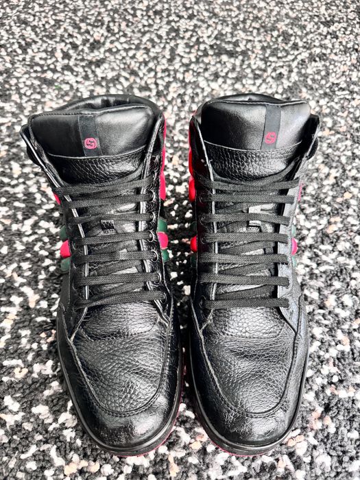 GUCCI High Top Leather Sneakers - Barbati