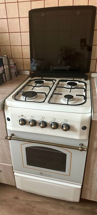 Aragaz Design Rustic 4 arzătoare gaz, cuptor gaz, aprindere electrică, grill&rotisor