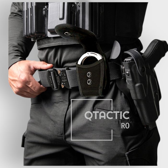 Toc/ Port pebtru cătușe din cordura, cu capsă și prindere pe centură