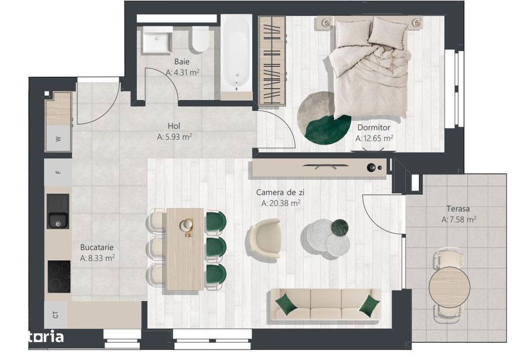 Apartament nou cu 2 camere | Denya Forest