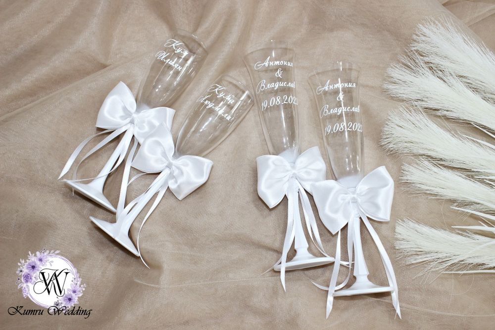 Сватбени чаши от  30 лв на комплект - ръчно изработени