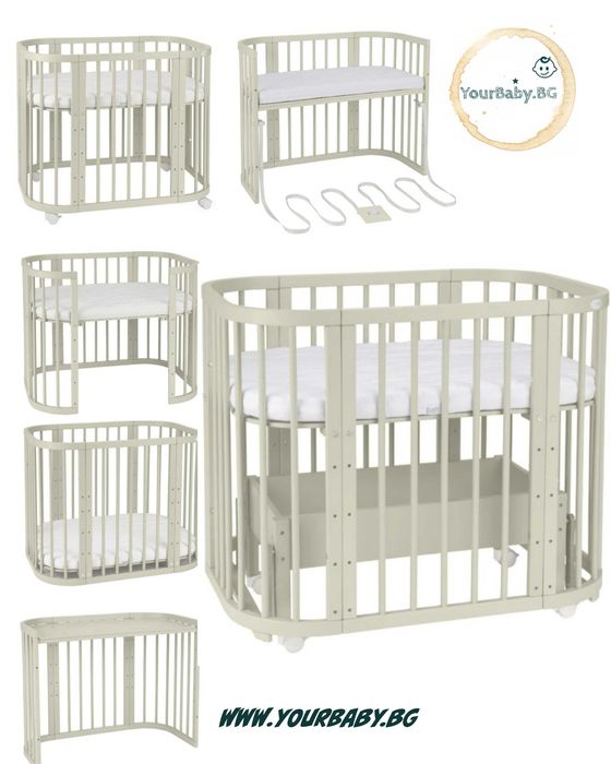 Кошара за Бебе, Детско Легло Смарт 5в1 и Матрак - Цвят Olive