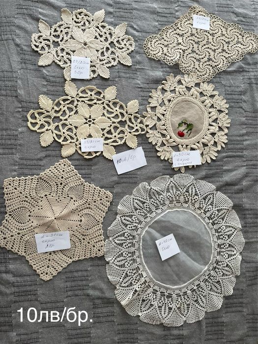 Дантелени покривки на една кука 10-20лв