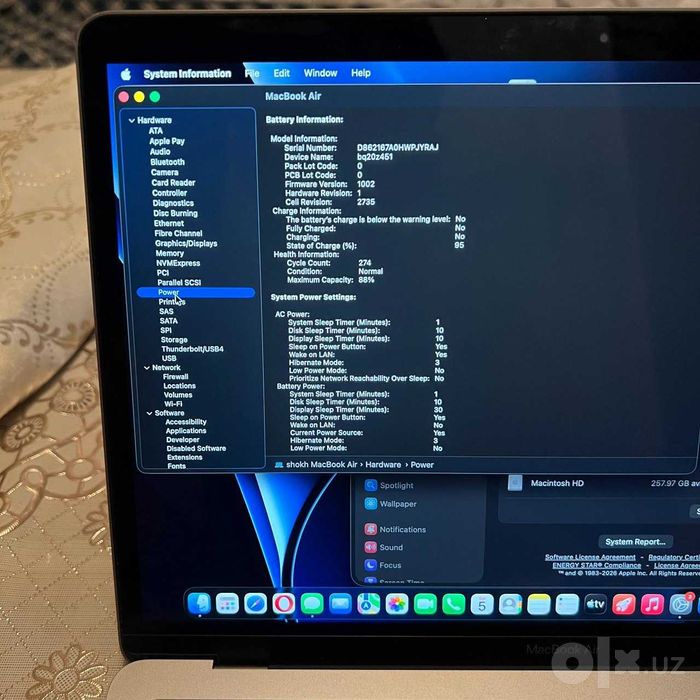 Macbook air  M1 2020