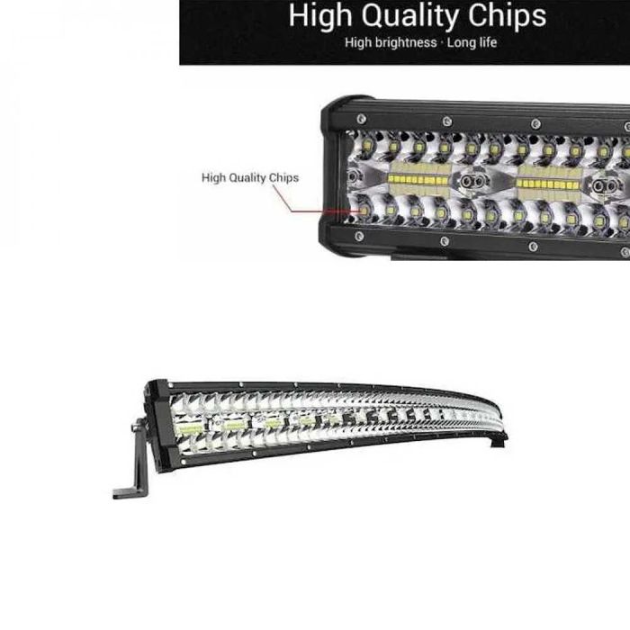 led bar curbat, 12D, 780W, 12-24V, 105CM, spot ai flood