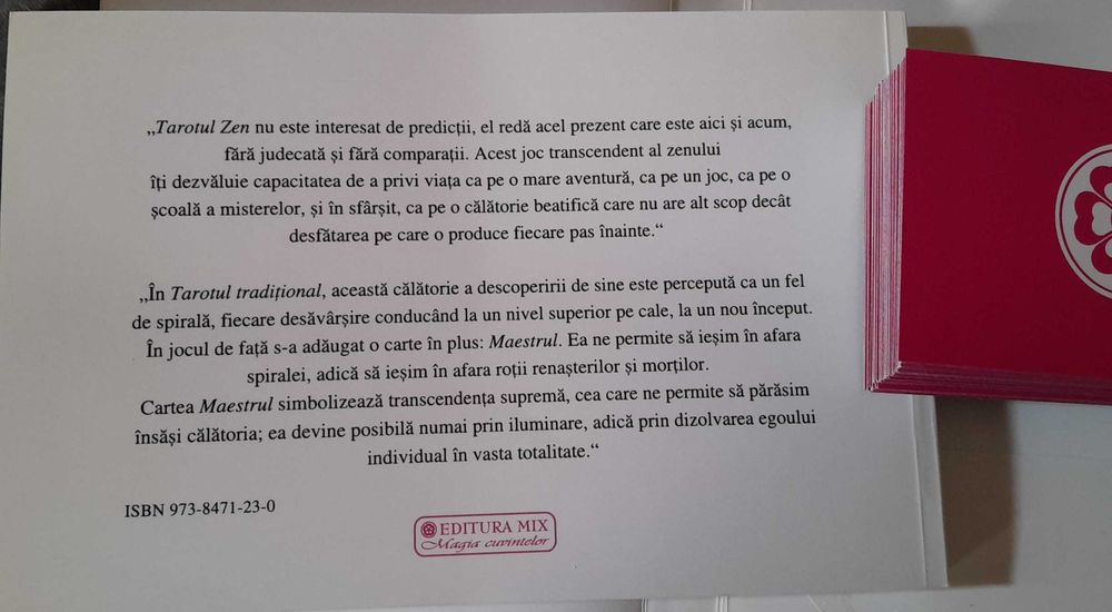 RAR, set Tarotul Zen Osho, Manual complex in romana + carduri + cutie cartonata 2004