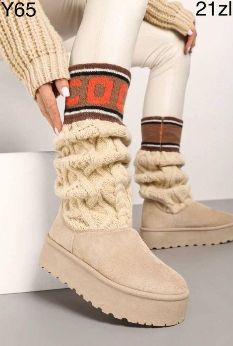 Ghete tip UGG cu Tricot !