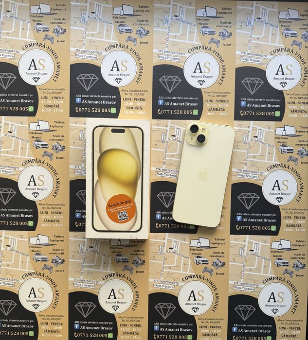 Apple iPhone 15 Plus Yellow 128Gb Neverlocked la cutie