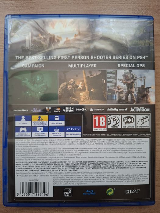 Продавам игра Call of Duty Modern Warfare за ps4.