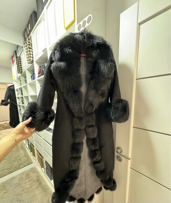 Palton alcantara marime M blana naturala