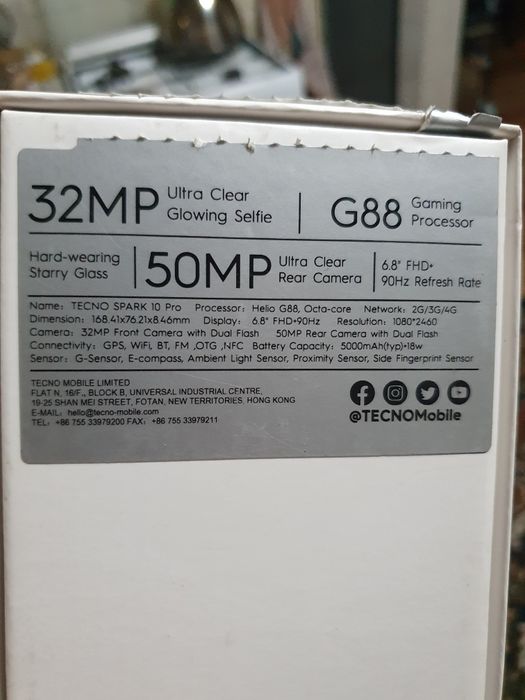 Продаётся телефон Tecno 10 SPARK