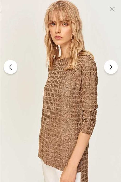 Bluză tricotată strălucitoare zara stil metalic