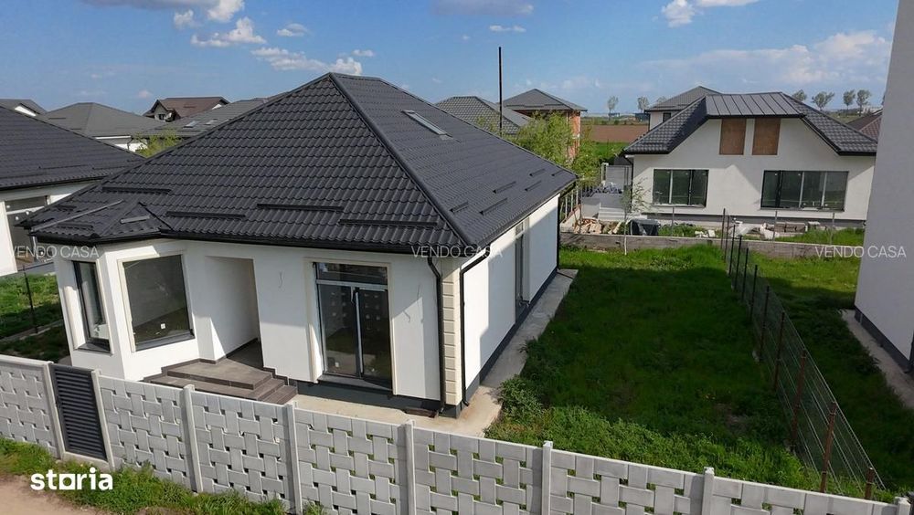 Casă modernă cu mansardă – 5 camere, 3 băi – Predare la cheie