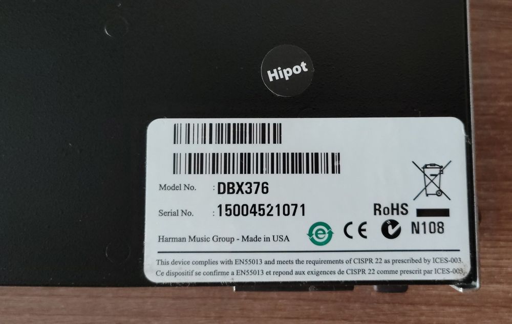 DBX 376 ламповый микрофонный процессор