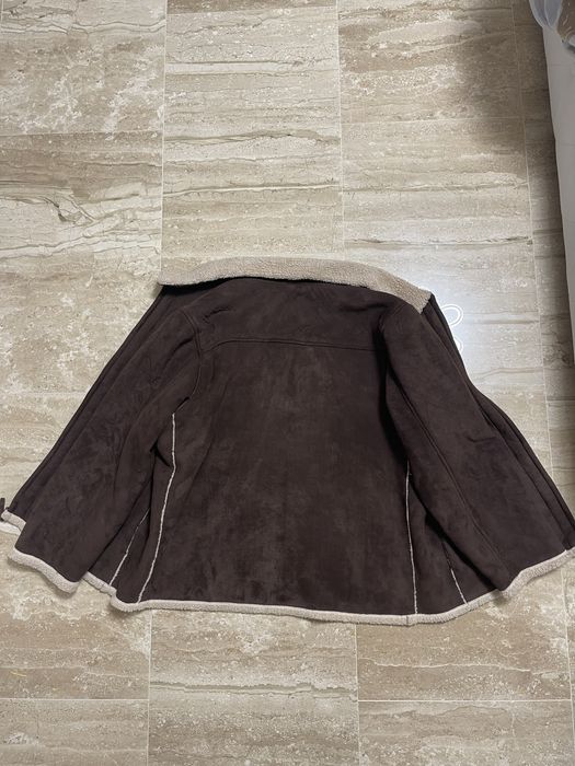 Geaca piele întoarsă,maro