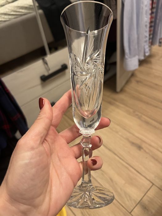 4 pahare cristal sampanie vin spumant impecabile