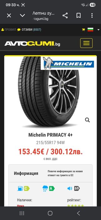 DOT4124! 2 бр 215 55 17 Michelin primacy 4