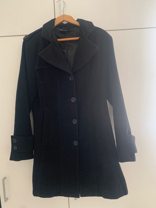Дамско черно палто