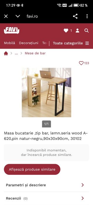 Vand masa tip bar cu doua scaune tip bar