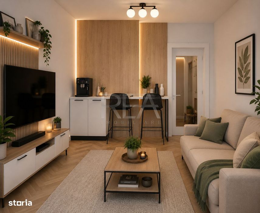 2 camere Floreasca decomandat, centrala, et. 1, renovat, boxa — fotografia 1