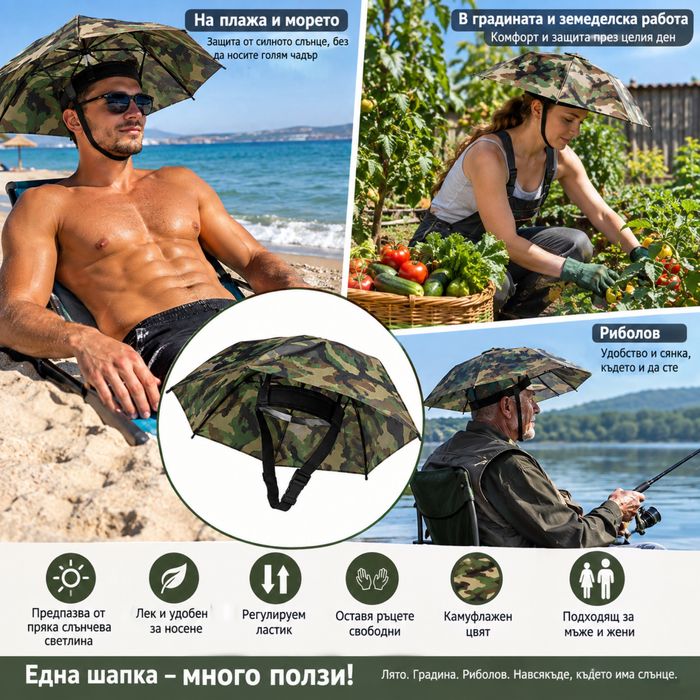 Чадър за глава за мъже и жени