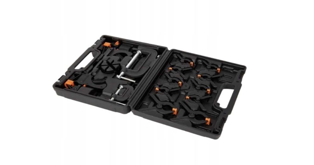 Професионален комплект дърводелски скоби 16 части в твърд куфар