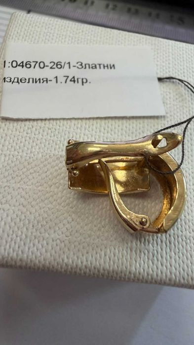 Златни обеци 14 карата 1.74гр