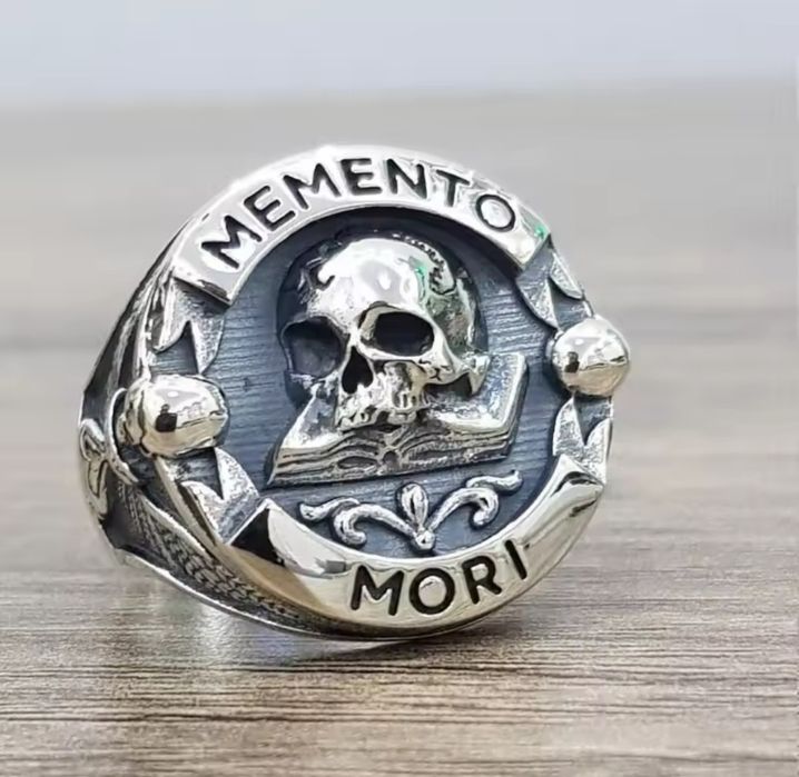 Inel bărbați stainless skull memento mori men 2025 premium ring