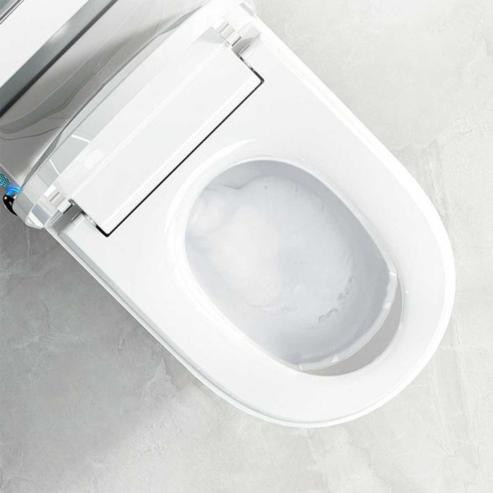 Интелигентна смарт тоалетна UV стерилизация подгряване нседалката стенен монтаж моноблок санитария бяла висяща