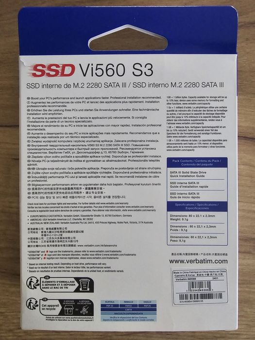 2TB SSD, M2, NGFF, SATA, Verbatim