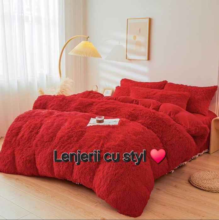 Lenjerii 6piese FLUFFY rosie cu ciucuri
